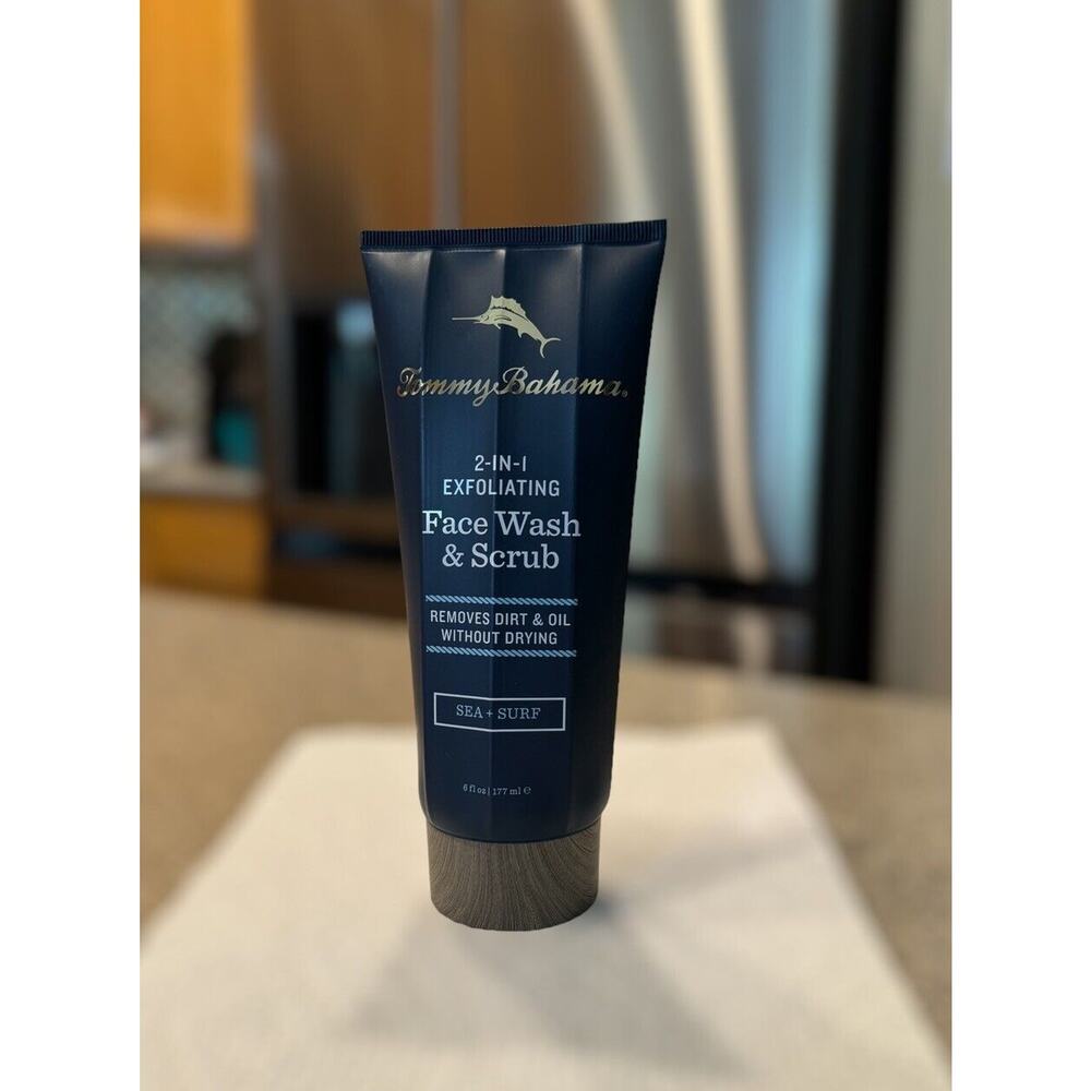 NEW & SEALED Tommy Bahama 2-in-1 Exfoliating Face Wash Scrub 6 oz - Sea & Surf